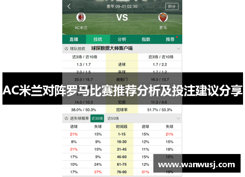 AC米兰对阵罗马比赛推荐分析及投注建议分享